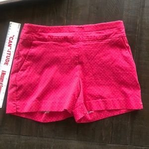 NY and Company Hot Pink +white polkadot shorts